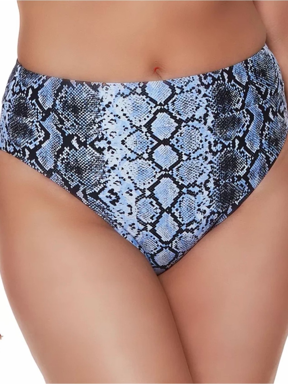 NWT Bar III ‘Slitherin’ High Rise Bikini Bottom in “Peru Allure” Blue Size Small